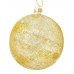 Χριστουγεννιάτικη Γυάλινη Μπάλα Διάφανη, με Ανάγλυφο Χρυσό (12cm)